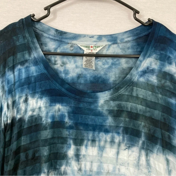 Hard Tail Blue Tie Dye Stretch Ultra Soft Relaxed Fit Top Small - Picture 7 of 10